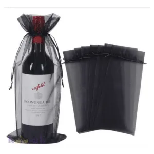 Black Organza Wine Bags