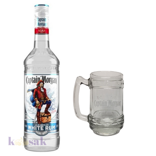 Captain Morgan White 100 cl & Glass