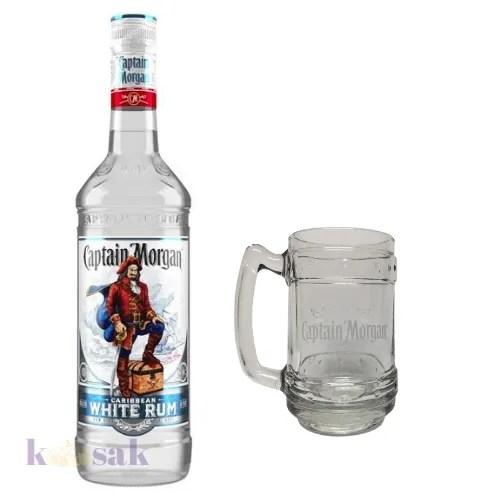 Captain Morgan White 100 cl & Glass