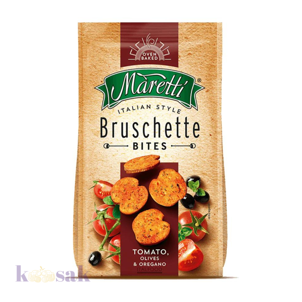 Maretti Bruschette Tomato Olives And Oregano Flavor - 70 G