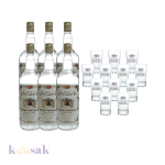 Arak Haddad Gold 100 cl Bundle with Glasses