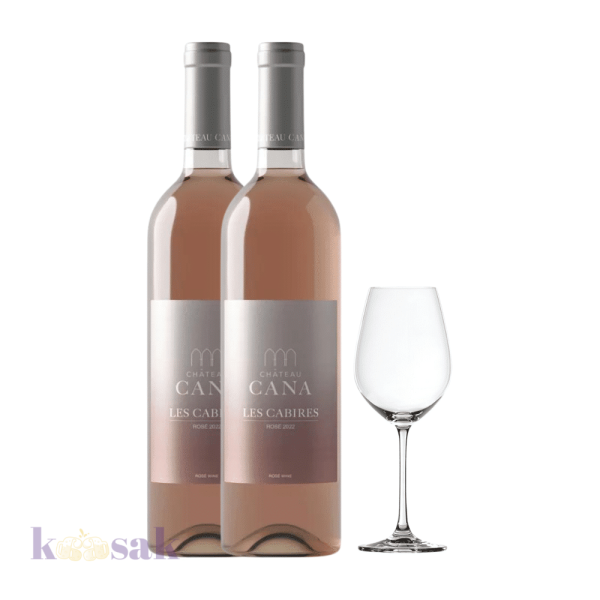 Château Cana – Les Cabires Rosé with Wine Glass