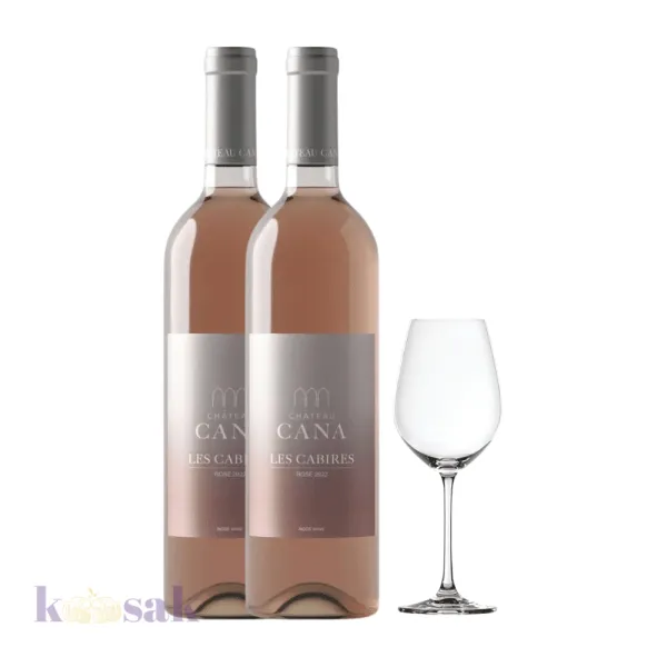 Château Cana – Les Cabires Rosé with Wine Glass