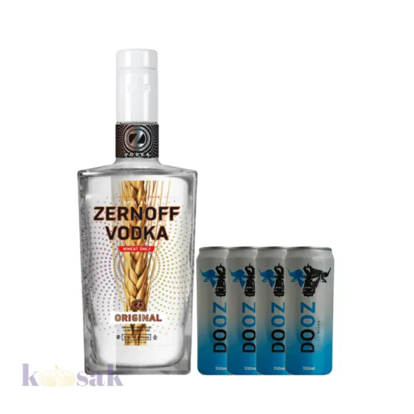 Zernoff Vodka 70 cl Bundle with 4 Mixers