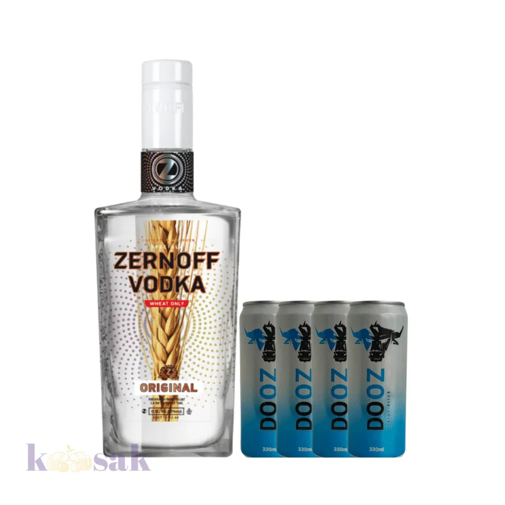 Zernoff Vodka 70 cl Bundle with 4 Mixers