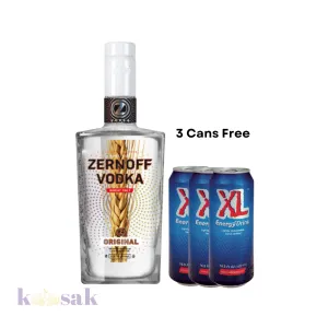 Zernoff Vodka 70 cl with 3 Free Mixers