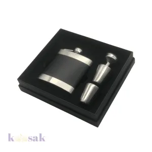 Stainless Steel Matt black Flask 4 pcs Set