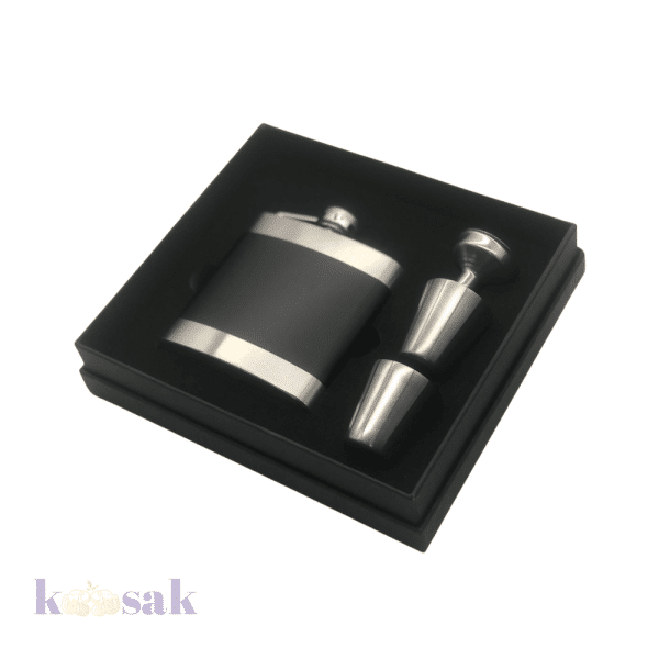 Stainless Steel Matt black Flask 4 pcs Set