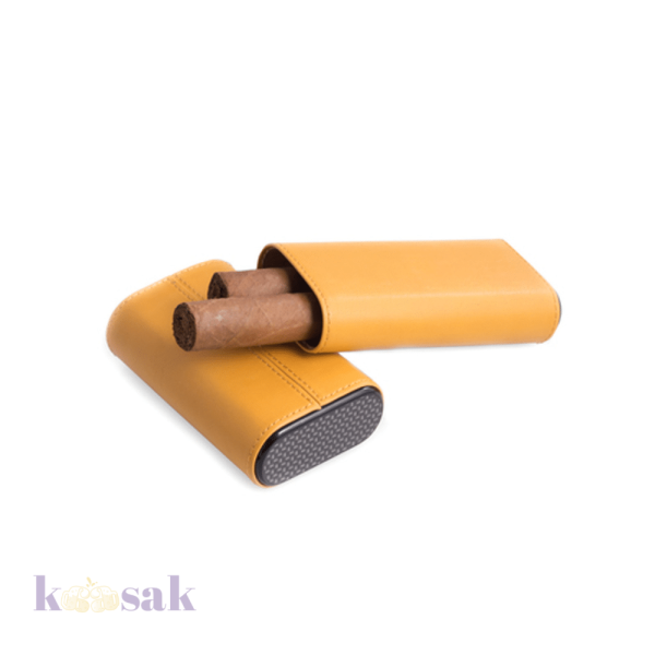 Cigarloong Cigar Case – Yellow Leather