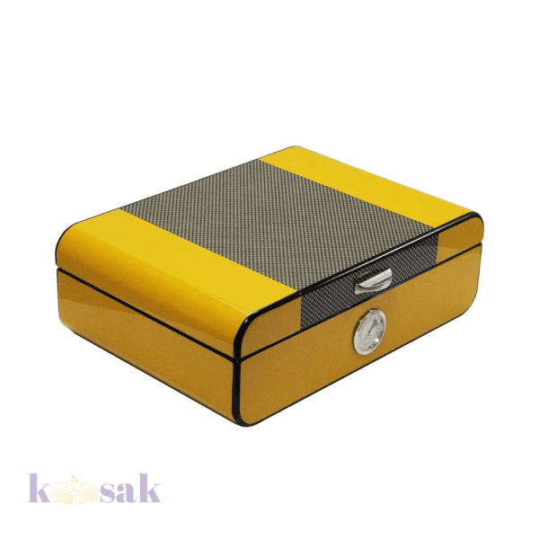 Carbon Fiber Display Humidor – Yellow