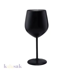 Matt Black Stainless Steel Wine Glass