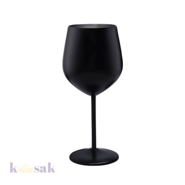 Matt Black Stainless Steel Wine Glass