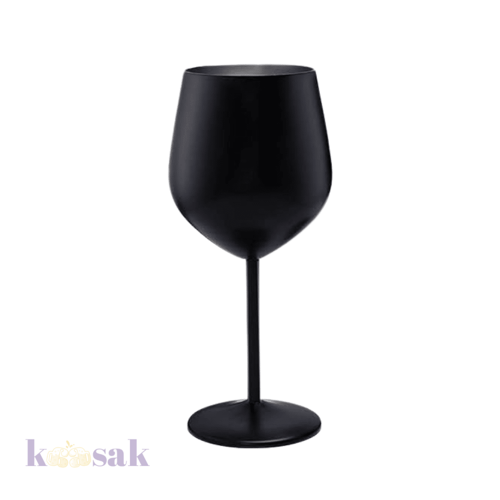 Matt Black Stainless Steel Wine Glass