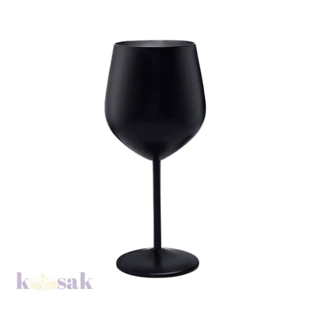 Matt Black Stainless Steel Wine Glass