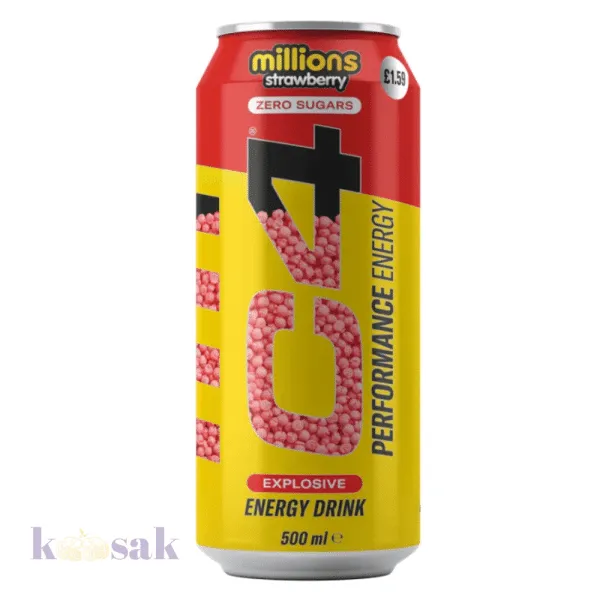 C4 Strawberry Zero Sugar Energy – 500 ML