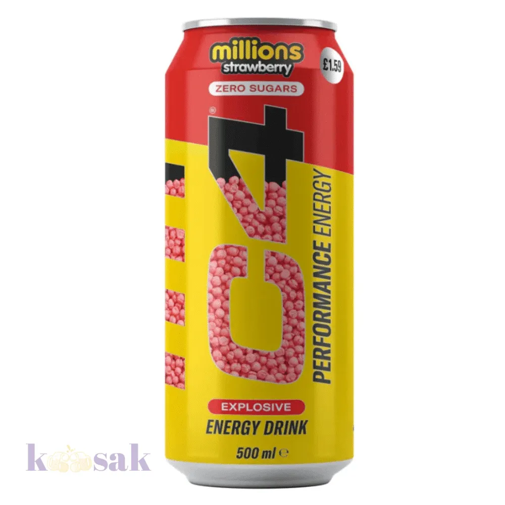 C4 Strawberry Zero Sugar Energy - 500 ML