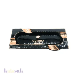 Cohiba Rectangle Ceramic Ashtray – Black