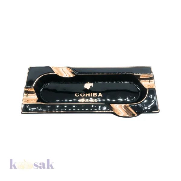 Cohiba Rectangle Ceramic Ashtray – Black